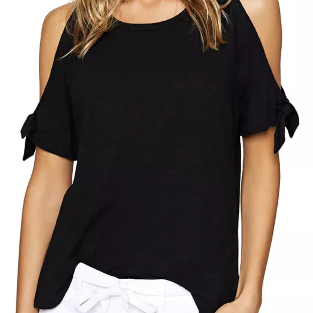 Sanctuary Lou-Lou Cold Shoulder Top Black Small